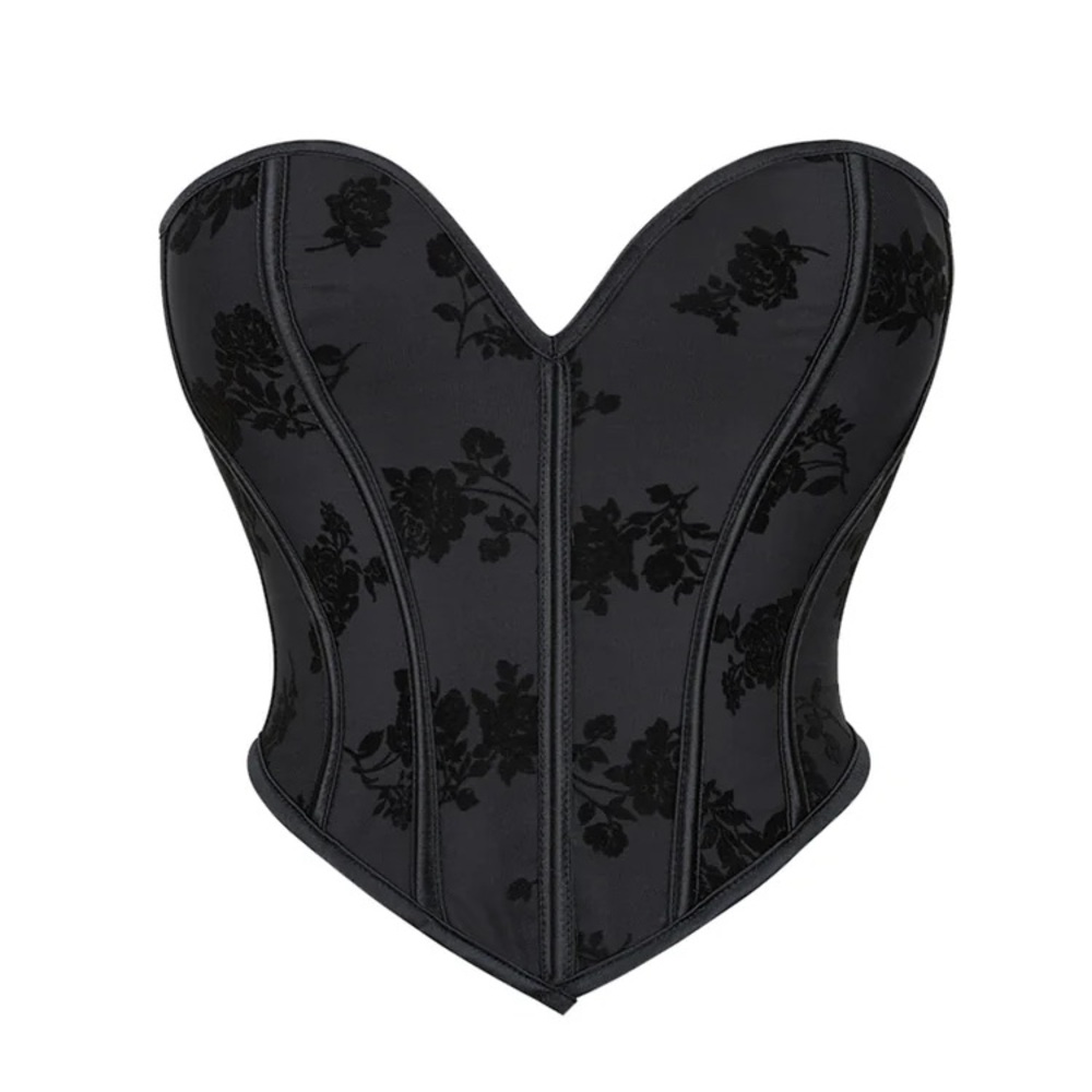 NWT Micas Jacquard Lace-Up Eyelet Corset Top
